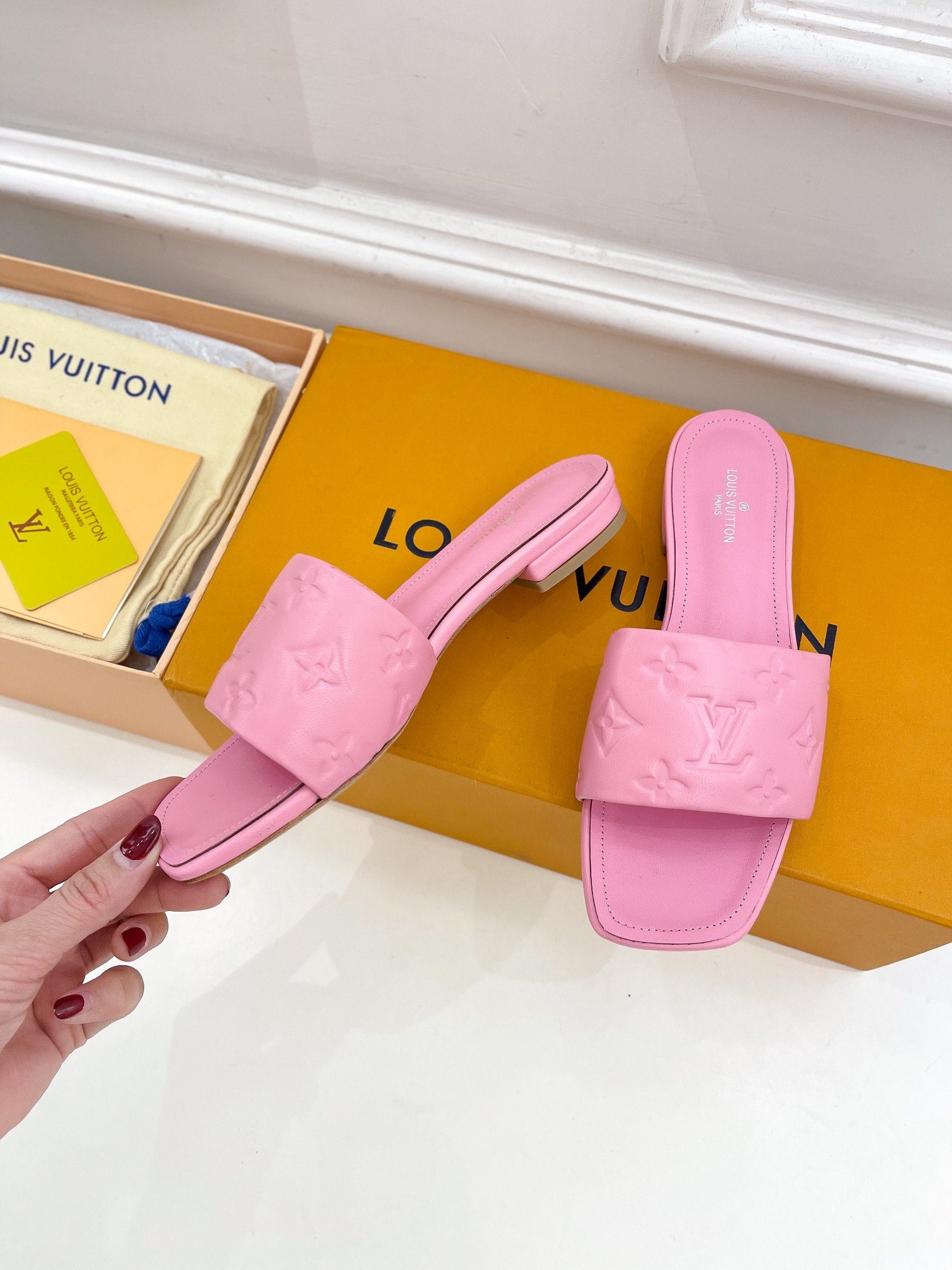 Louis Vuitton Women's Revival Flat Mule Light Pink For Women LV 1A9PA1 - Soul Replicas