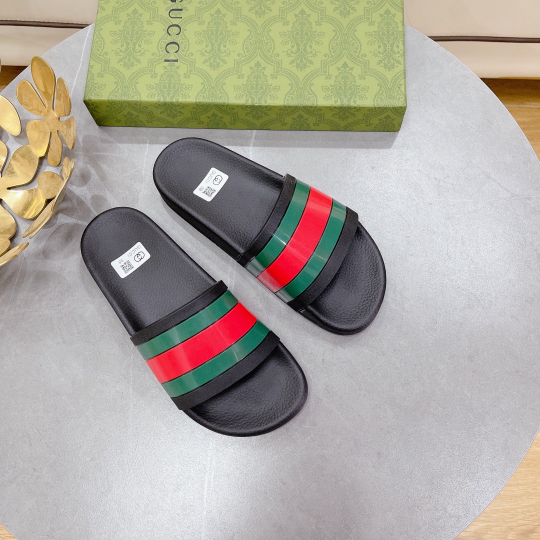 Gucci Women's Slide Sandal With Web Black For Women 407345 - Soul Replicas