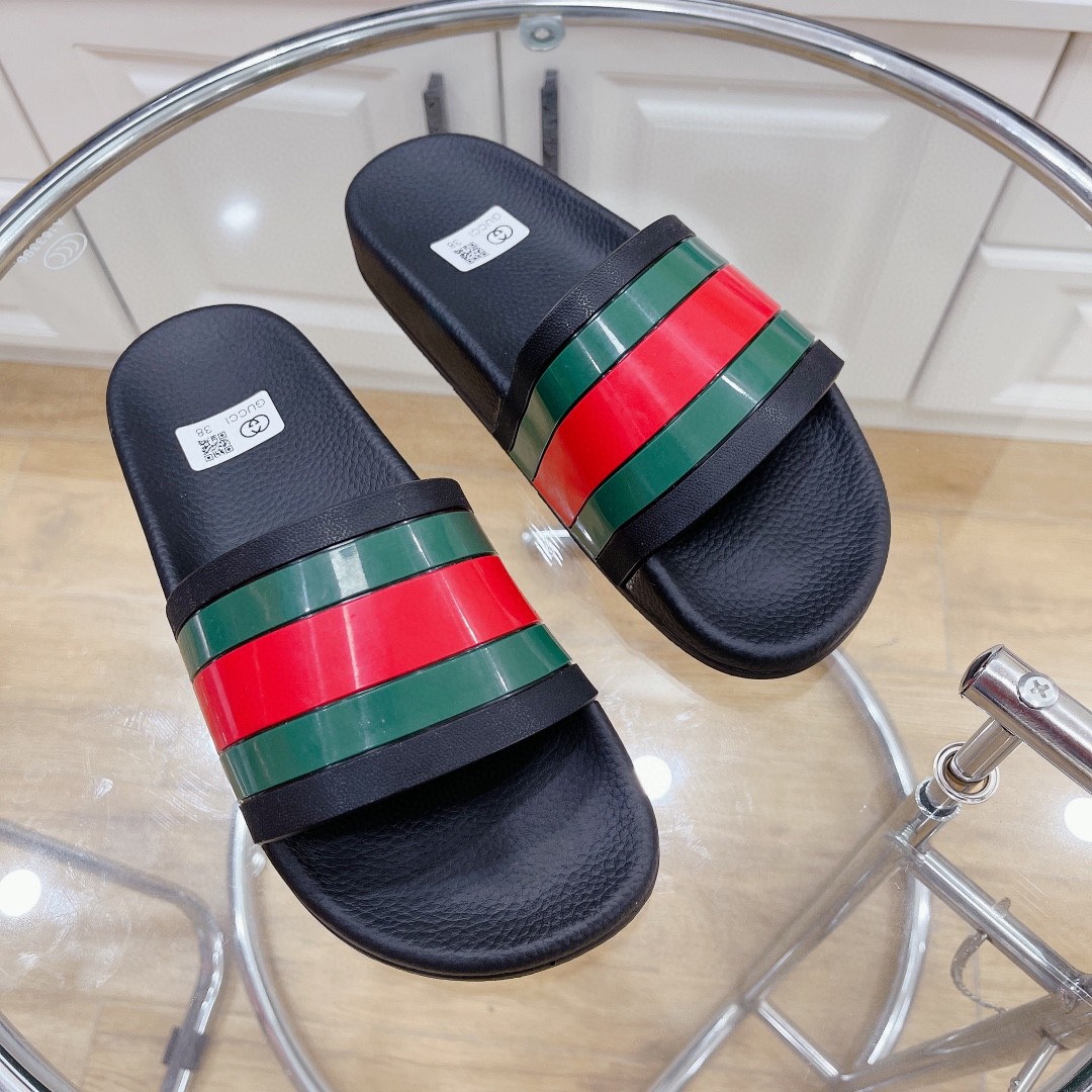 Gucci Women's Slide Sandal With Web Black For Women 407345 - Soul Replicas