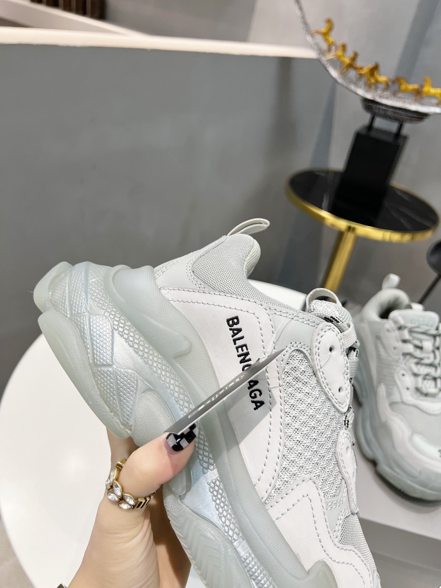 Balenciaga Triple S Trainers Clear Sole White For Women - Soul Replicas