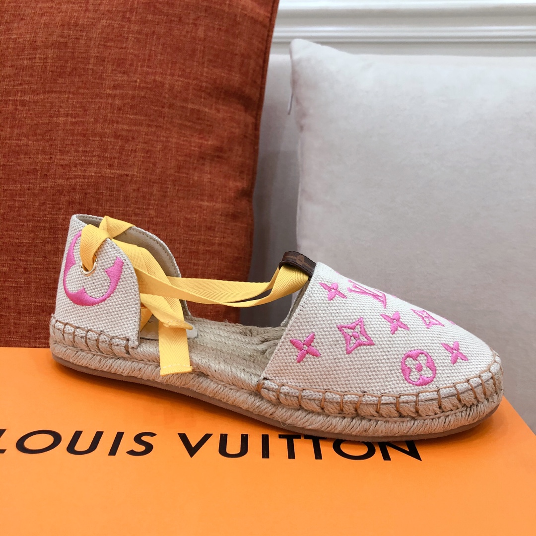 Louis Vuitton Women's Starboard Flat Espadrille Pink For Women LV - Soul Replicas