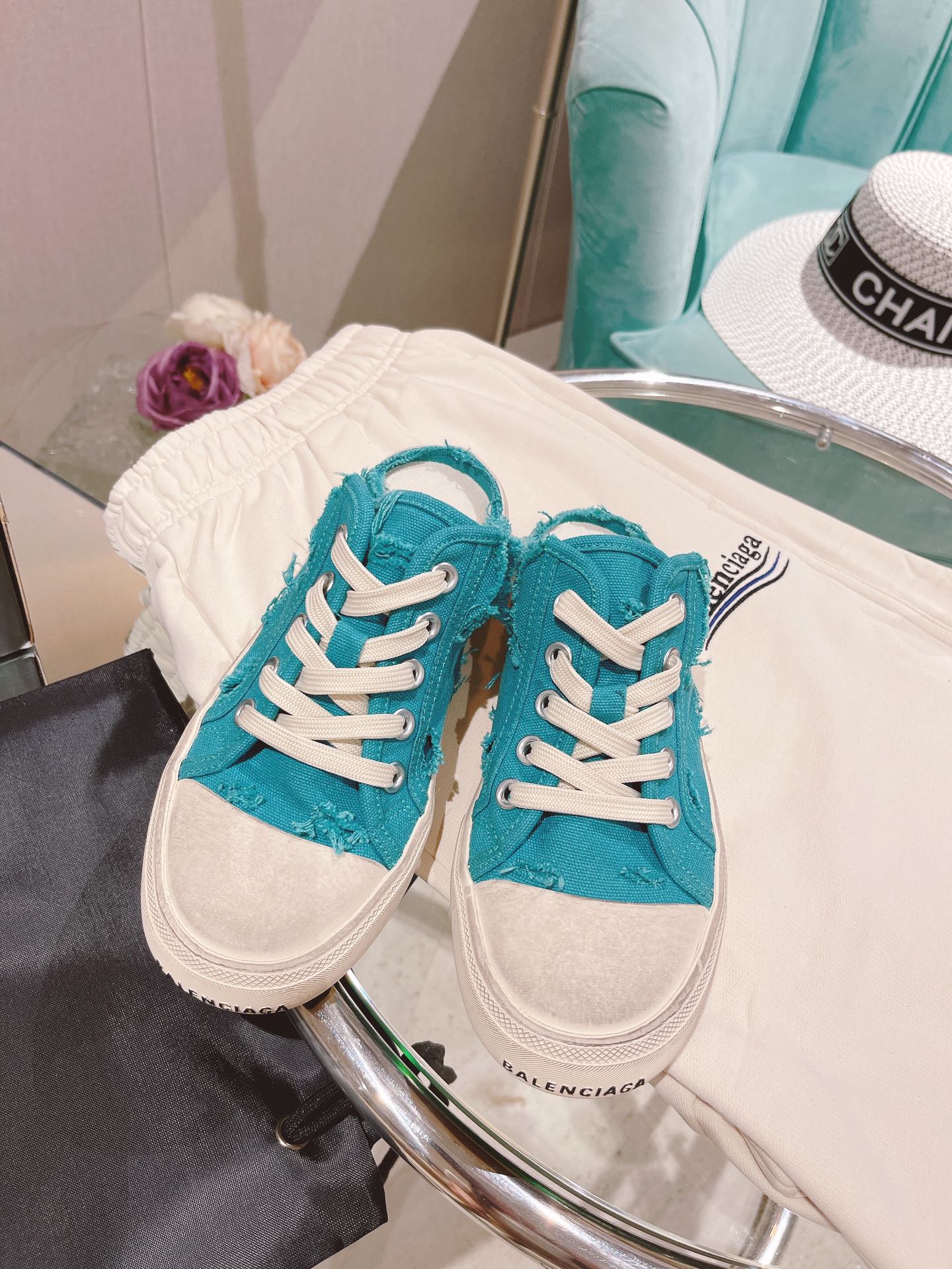 Balenciaga Paris Trainers Mule Blue For Women - Soul Replicas