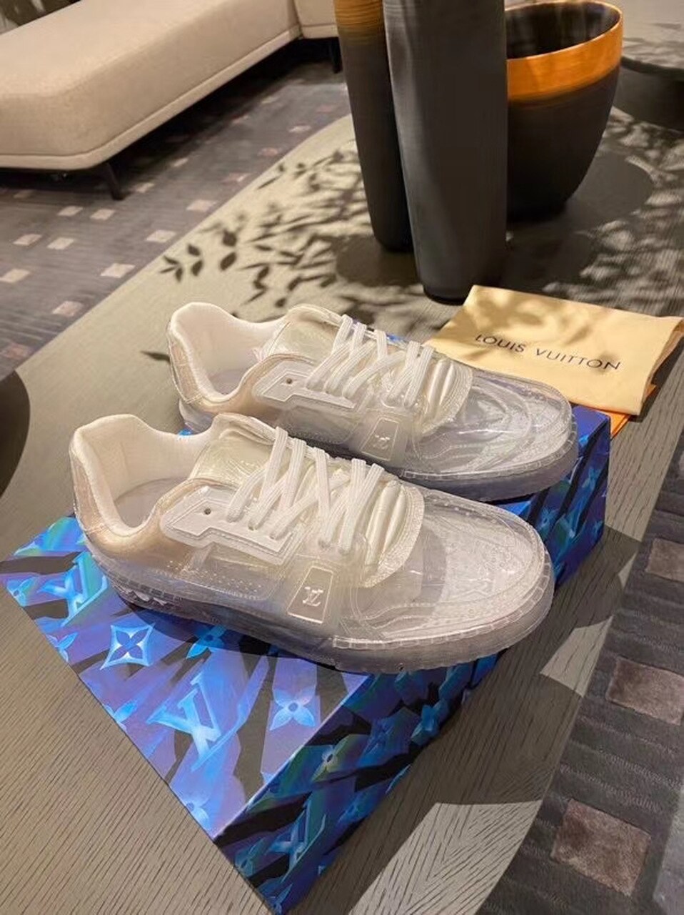 Louis Vuitton Trainer Sneaker Transparent Virgil Abloh For Women LV - Soul Replicas