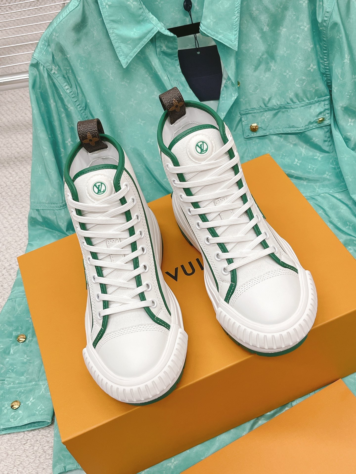 Louis Vuitton Women's LV Squad Sneaker Boot Green For Women LV - Soul Replicas