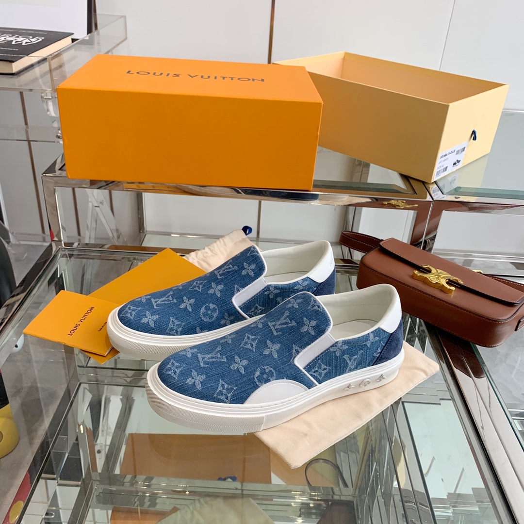 Louis Vuitton Women's Trocadero Slip On Light Blue For Women LV - Soul Replicas