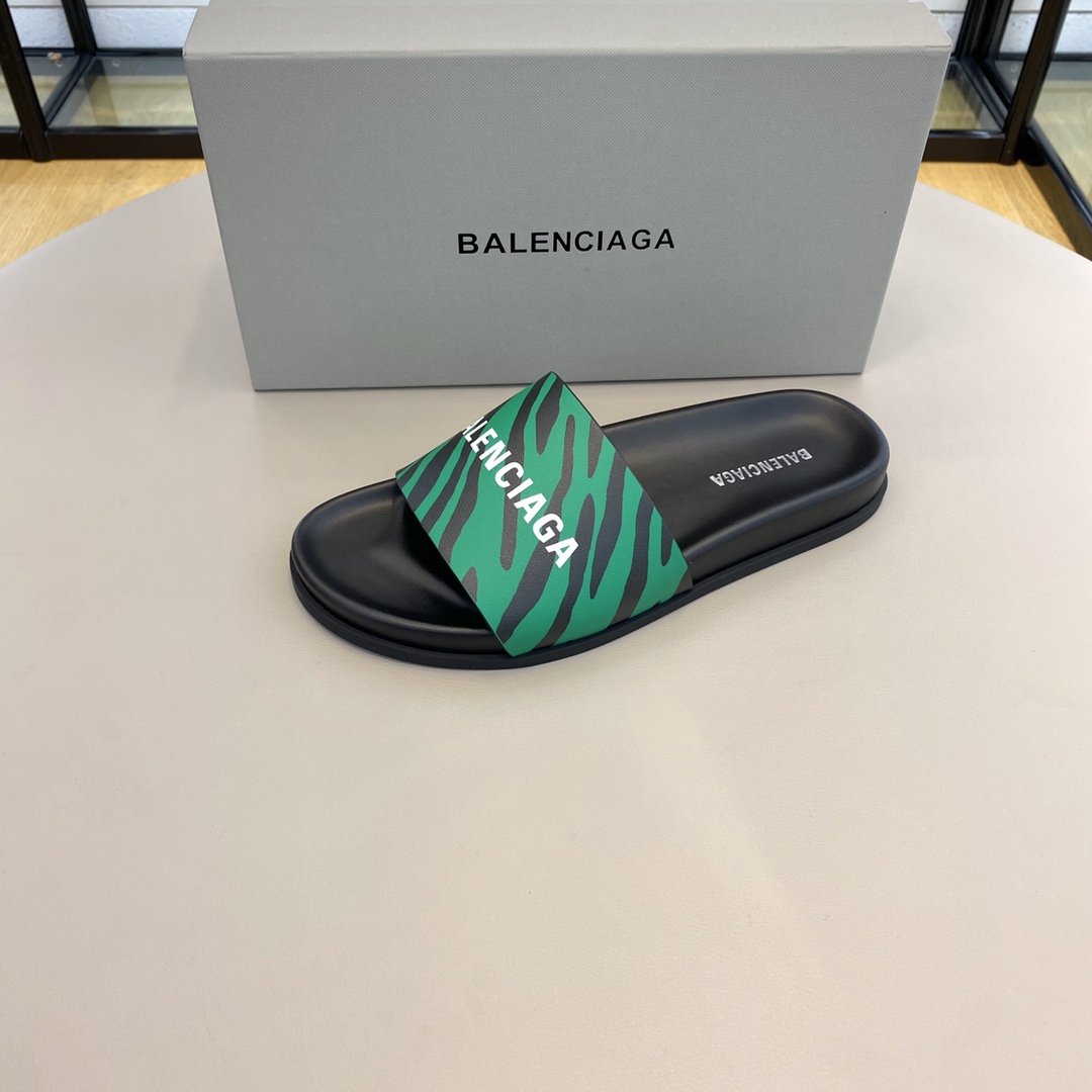 Balenciaga Slide Sandal Green For Women - Soul Replicas