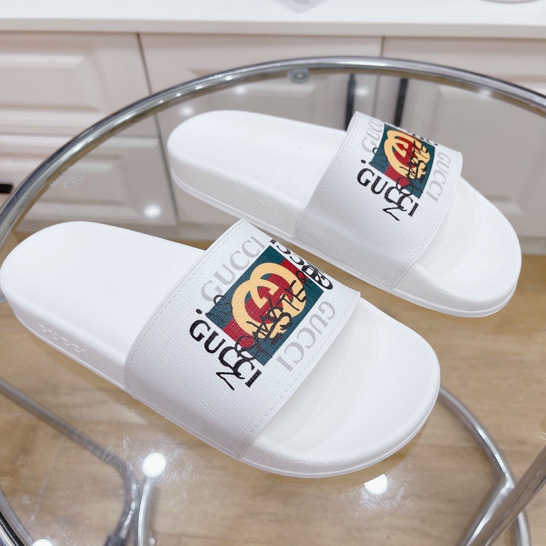 Gucci Women's Slide Sandal With Gucci Web White For Women 407345 - Soul Replicas