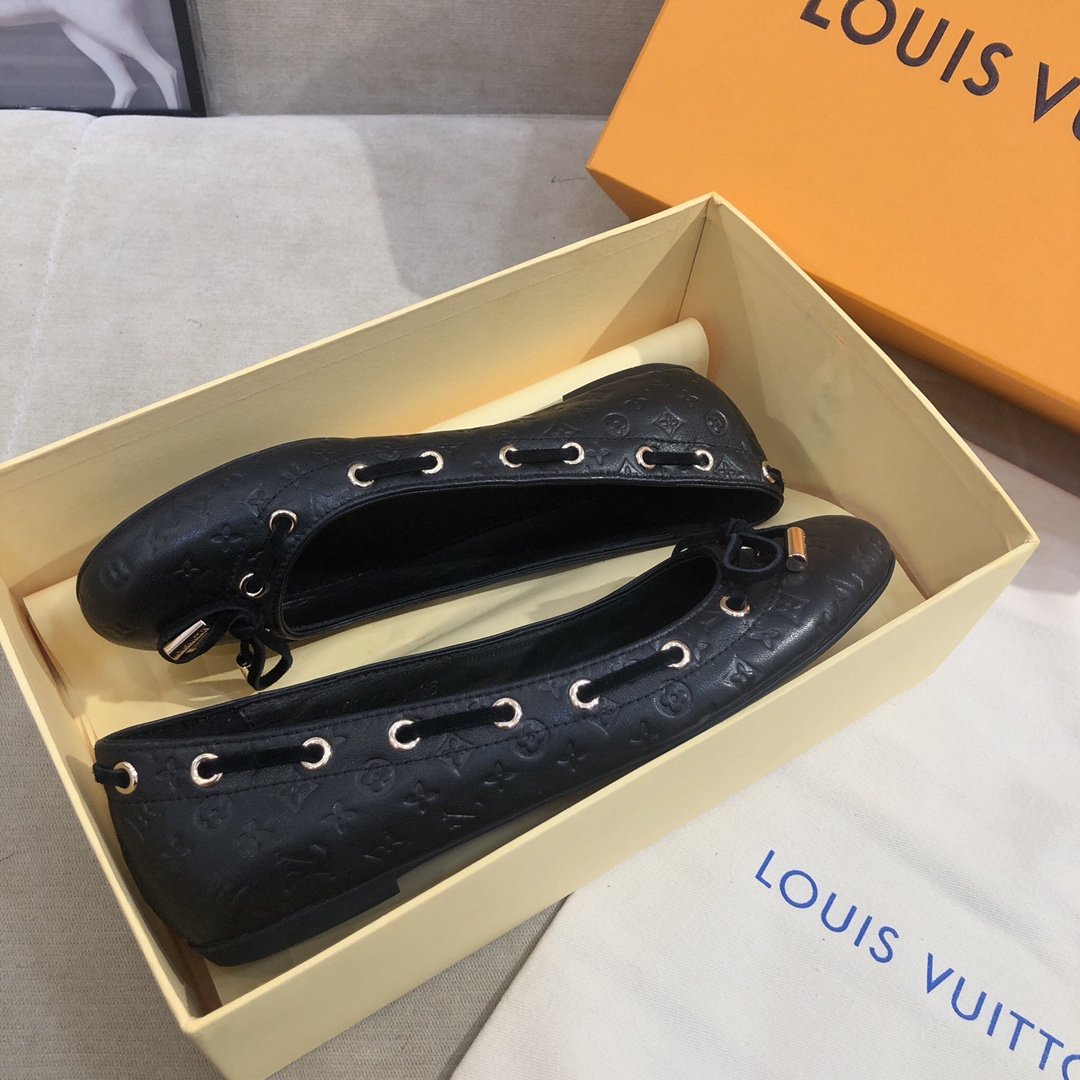 Louis Vuitton Gloria Flat Loafer Black For Women LV - Soul Replicas
