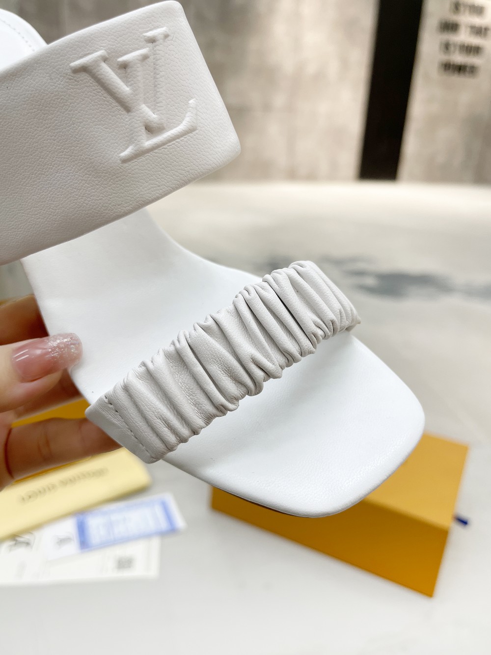 Louis Vuitton Women's Drapy Mule White For Women LV - Soul Replicas