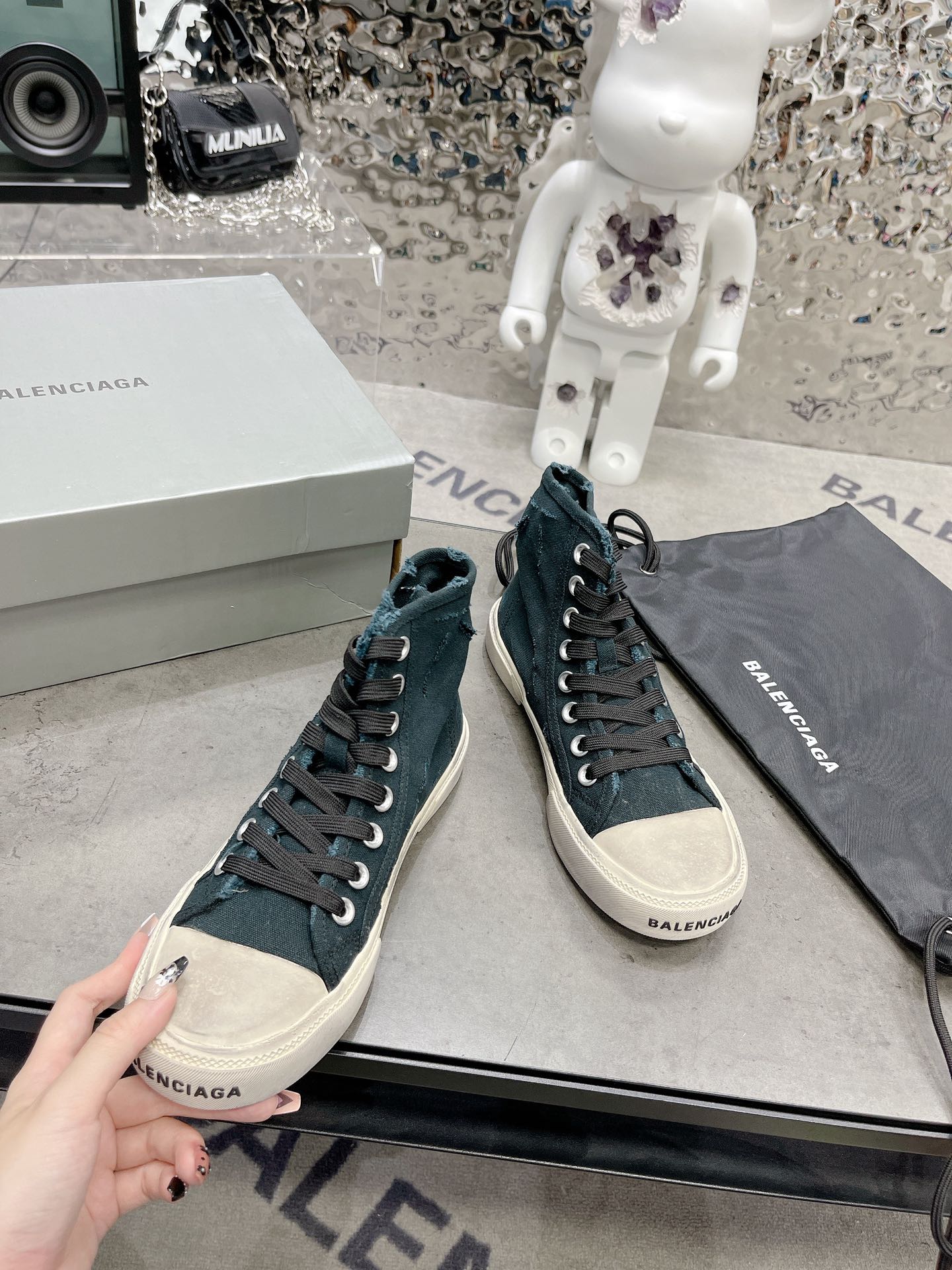 Balenciaga Paris High Top Trainers Black For Women - Soul Replicas