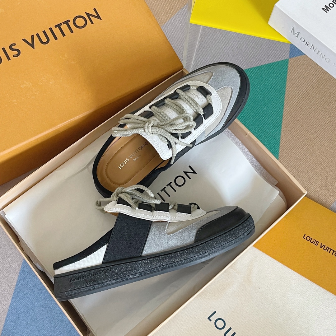 Louis Vuitton Women's Lous Sneakers Black For Women LV - Soul Replicas