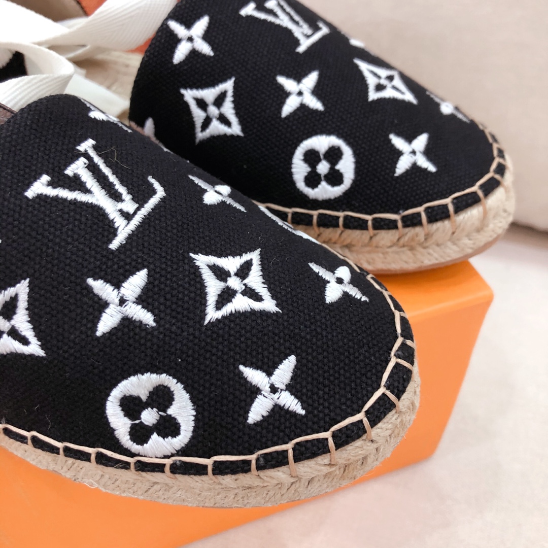 Louis Vuitton Women's Starboard Flat Espadrille Black For Women LV - Soul Replicas