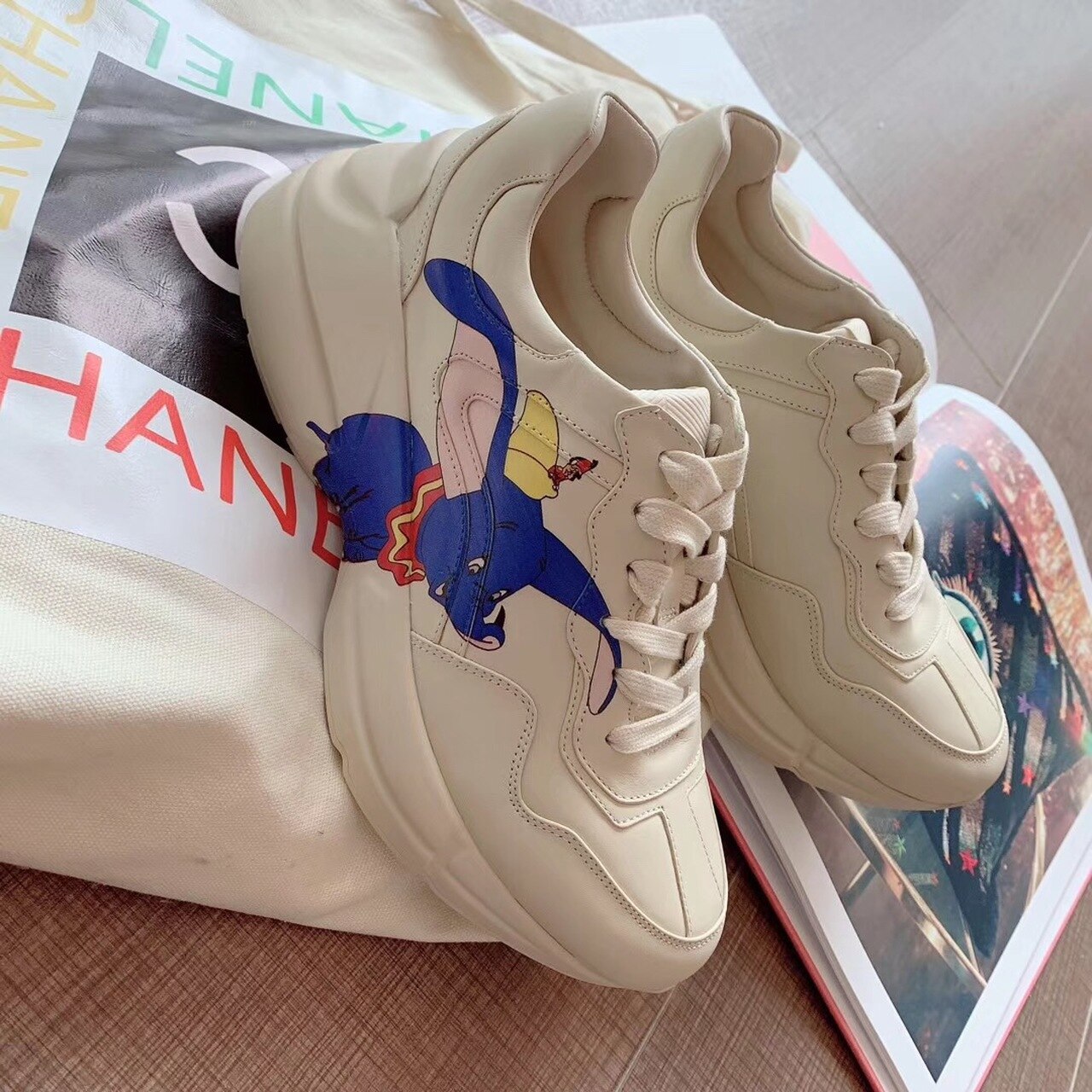 Gucci Women's Rhyton Dumbo Sneaker White For Women Gucci - Soul Replicas