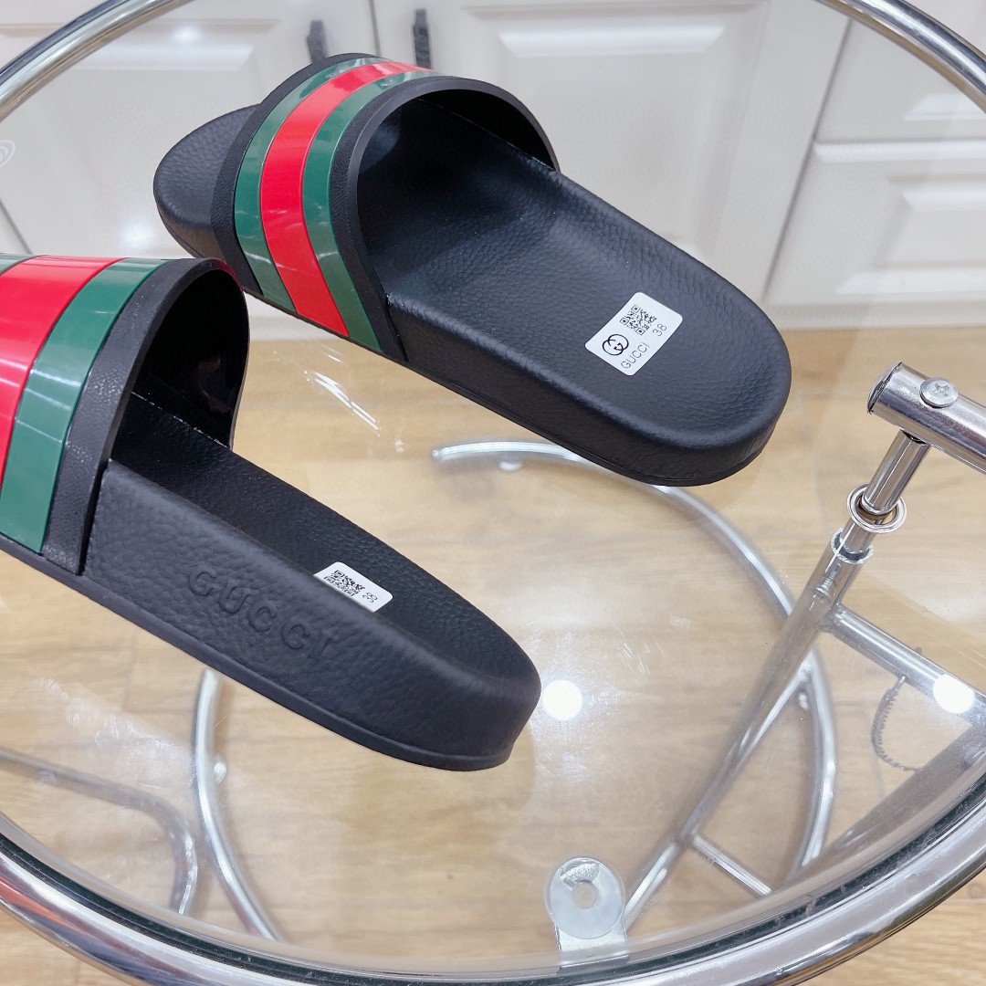 Gucci Women's Slide Sandal With Web Black For Women 407345 - Soul Replicas