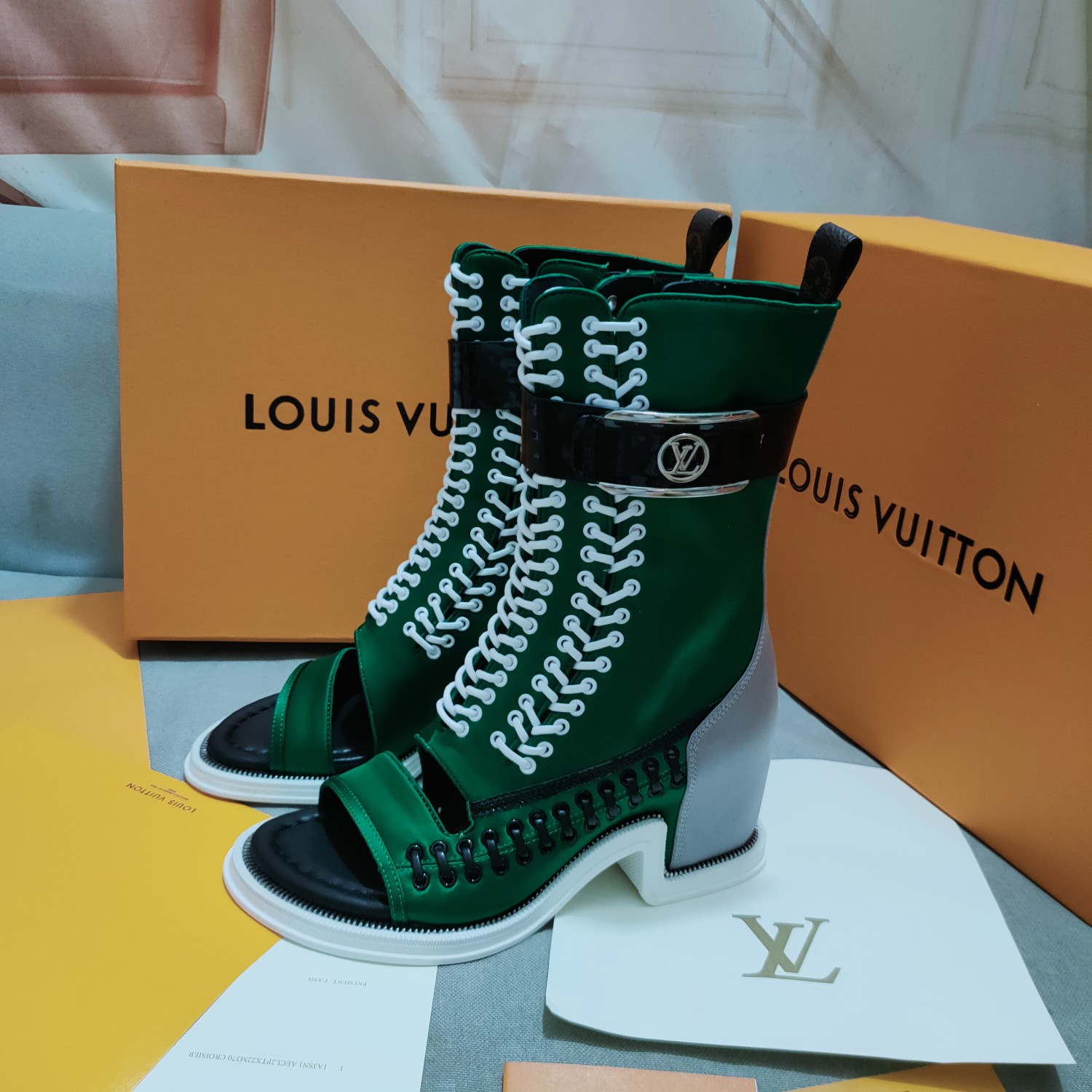 Louis Vuitton Women's Moonlight Line Boots Green For Women LV 1AA0LB - Soul Replicas