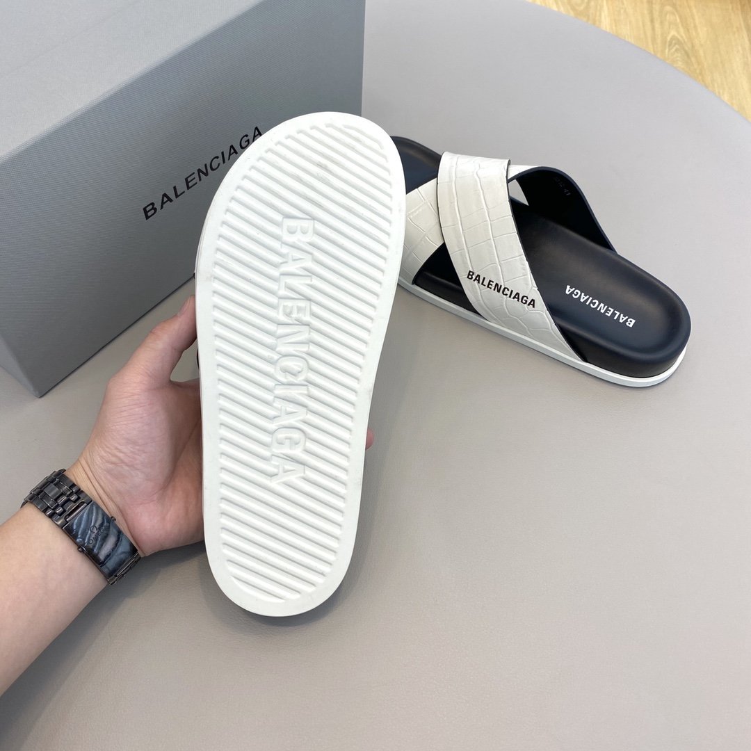 Balenciaga Slide Sandal White For Women - Soul Replicas