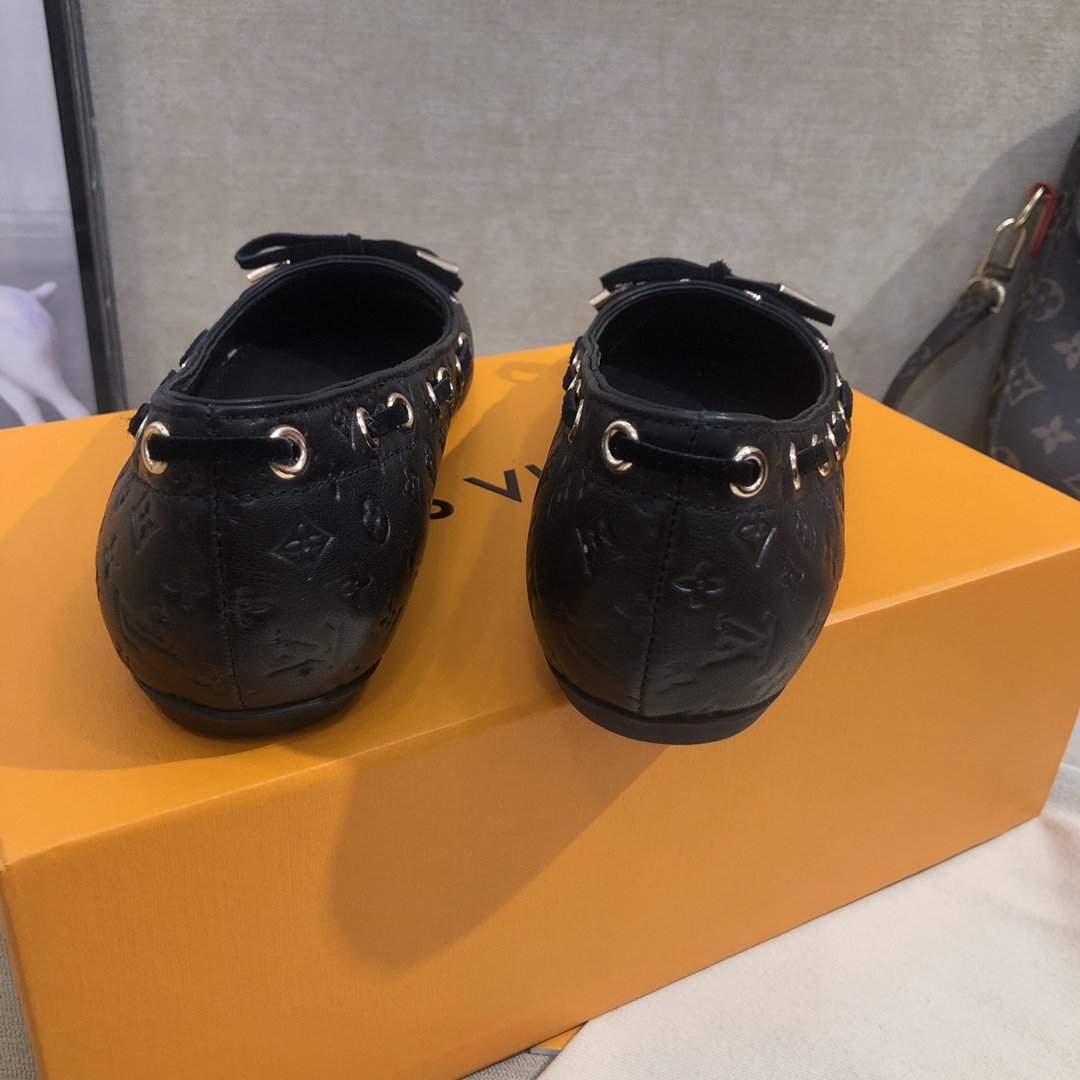 Louis Vuitton Gloria Flat Loafer Black For Women LV - Soul Replicas