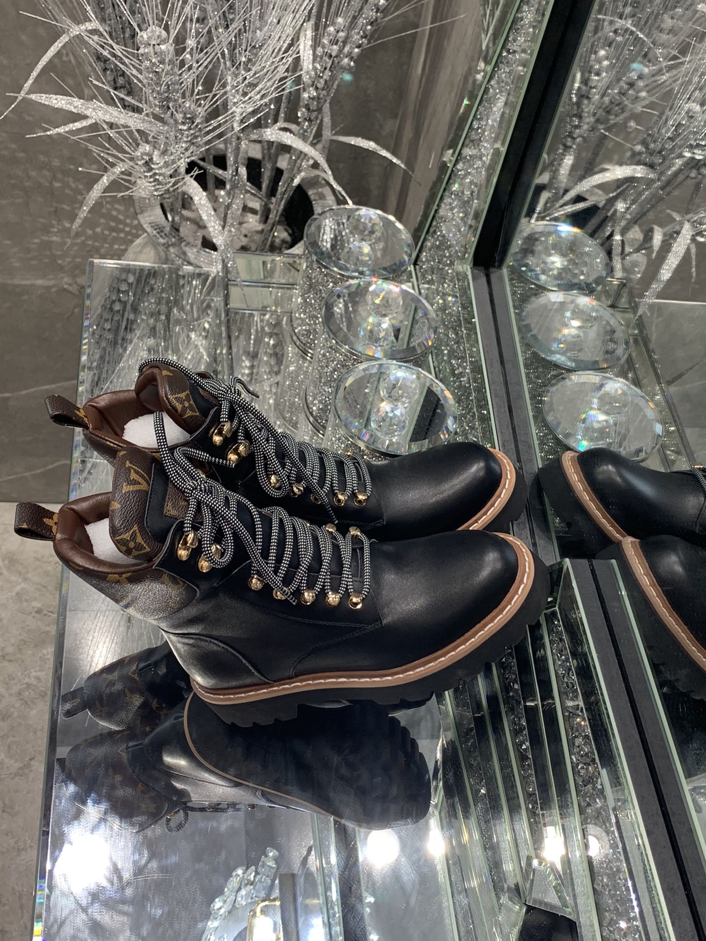 Louis Vuitton Women's Territory Flat Military Boot Black For Women LV 1A958N - Soul Replicas