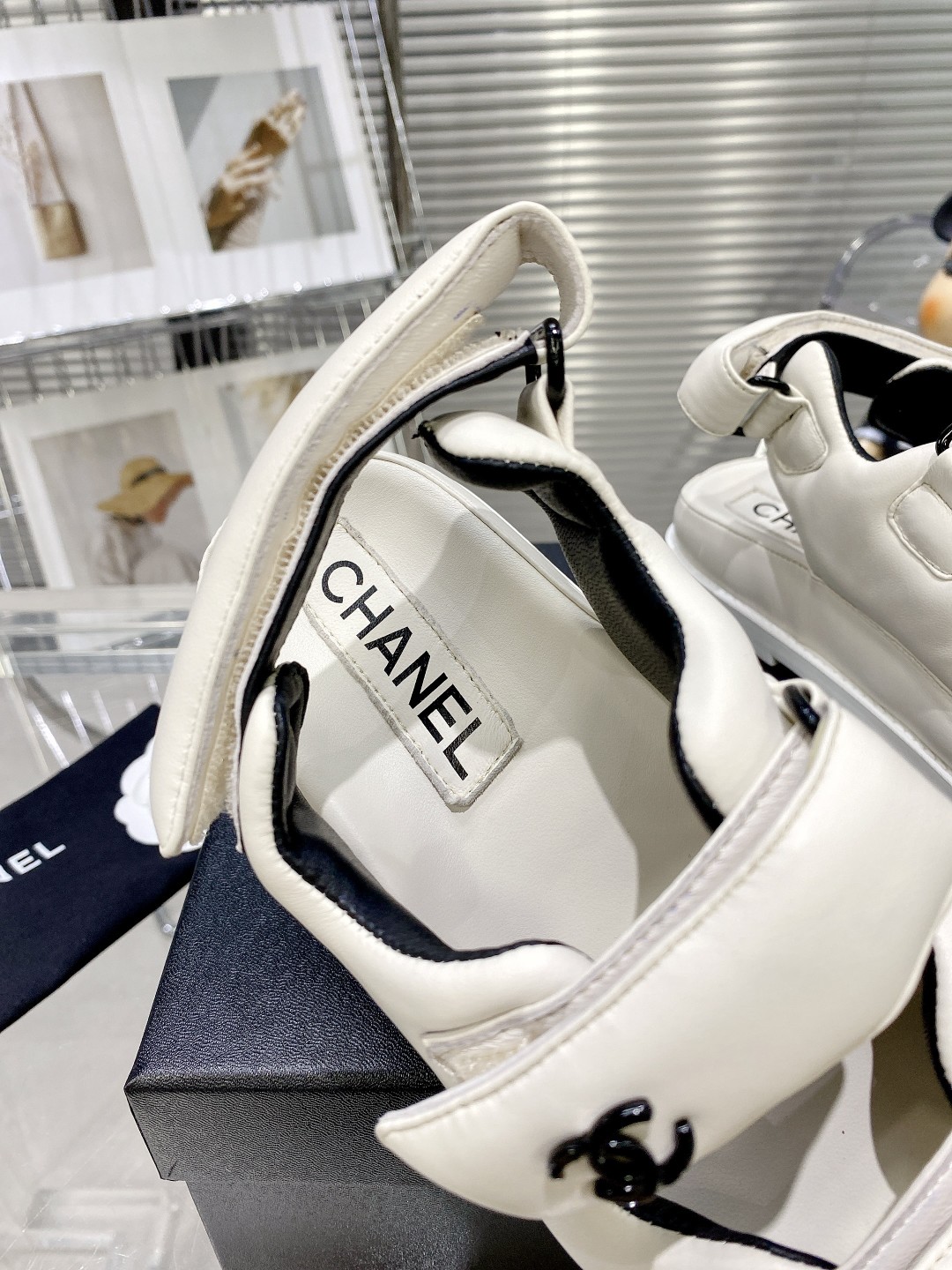 Chanel Women's Sandals With Chanel Logo White For Women - Soul Replicas