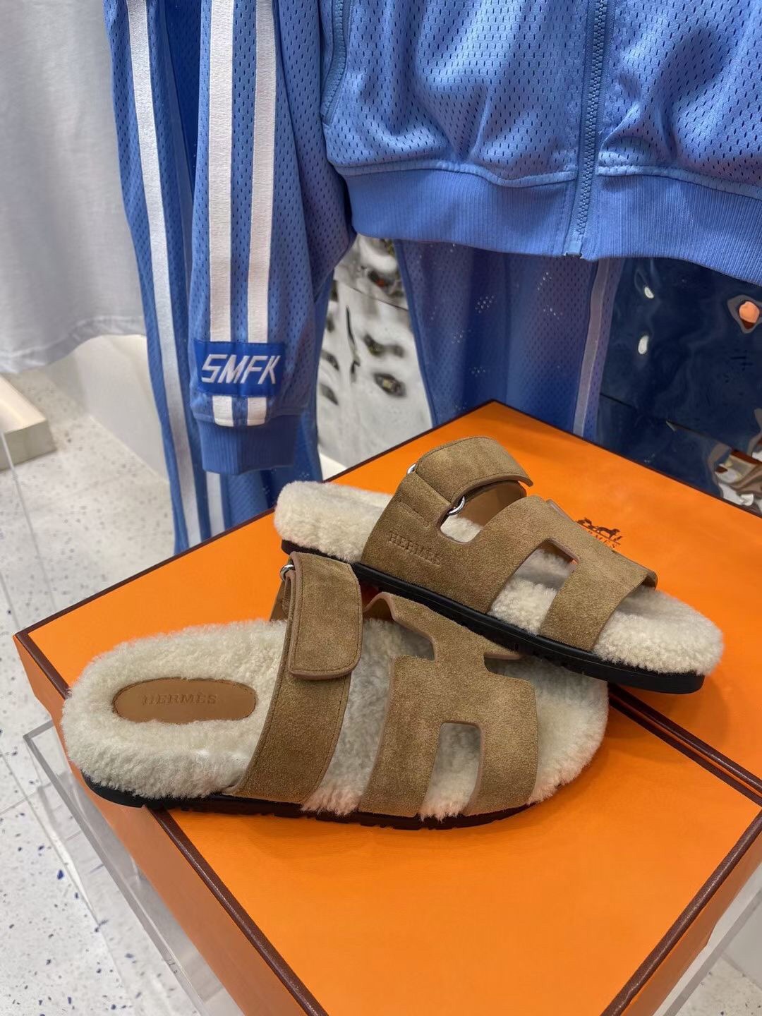 Hermes Chypre Sandal White And Brown For Women - Soul Replicas