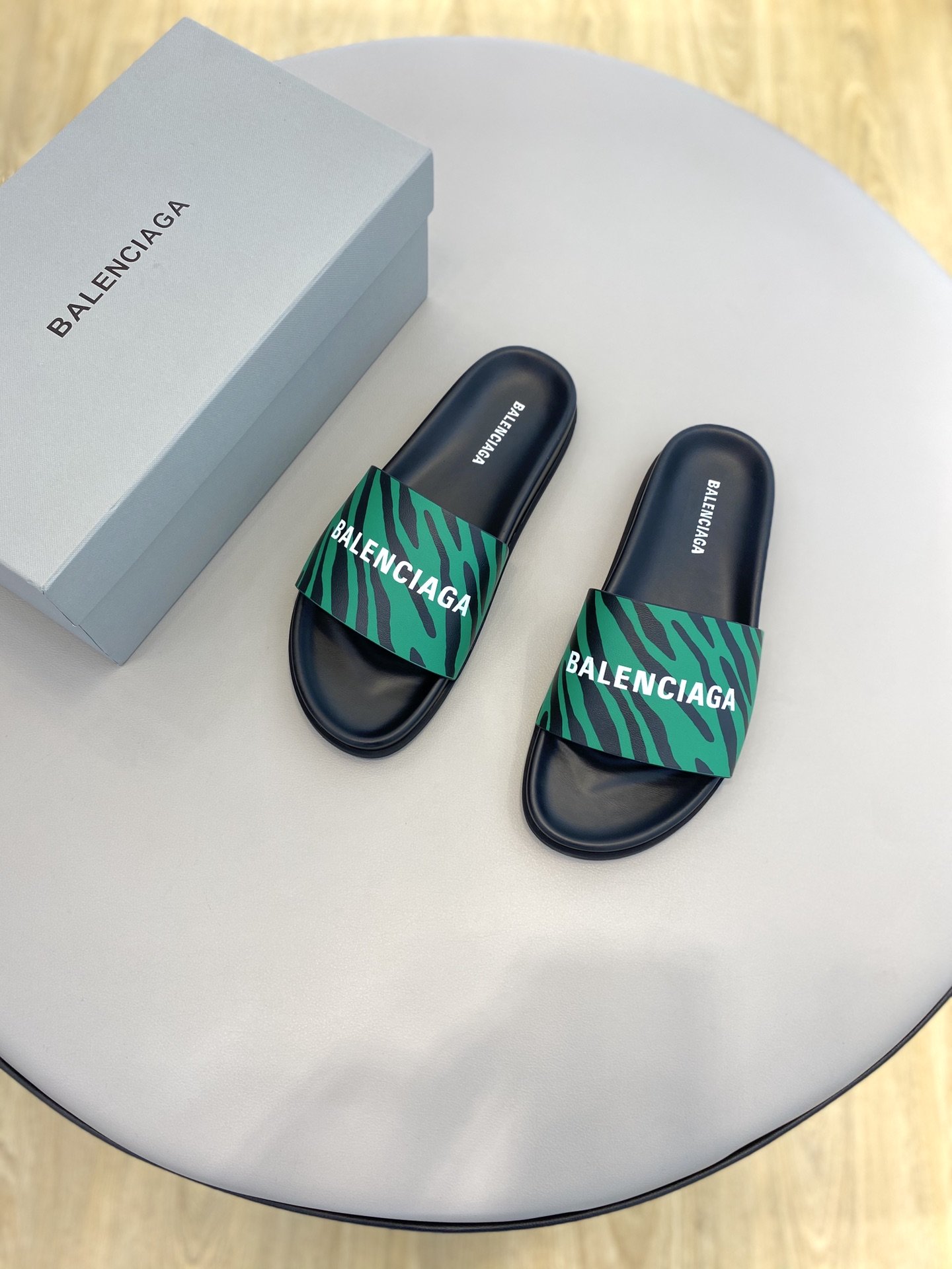 Balenciaga Slide Sandal Green For Women - Soul Replicas