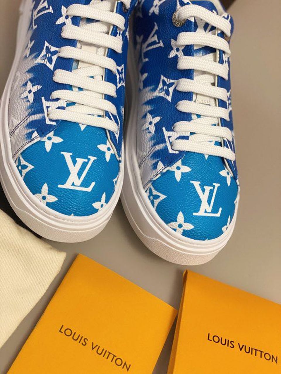 Louis Vuitton Time Out Sneaker Blue For Women LV - Soul Replicas