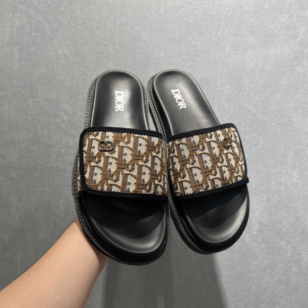 Christian Dior Alpha Sandal Black/Beige For Men CD - Soul Replicas