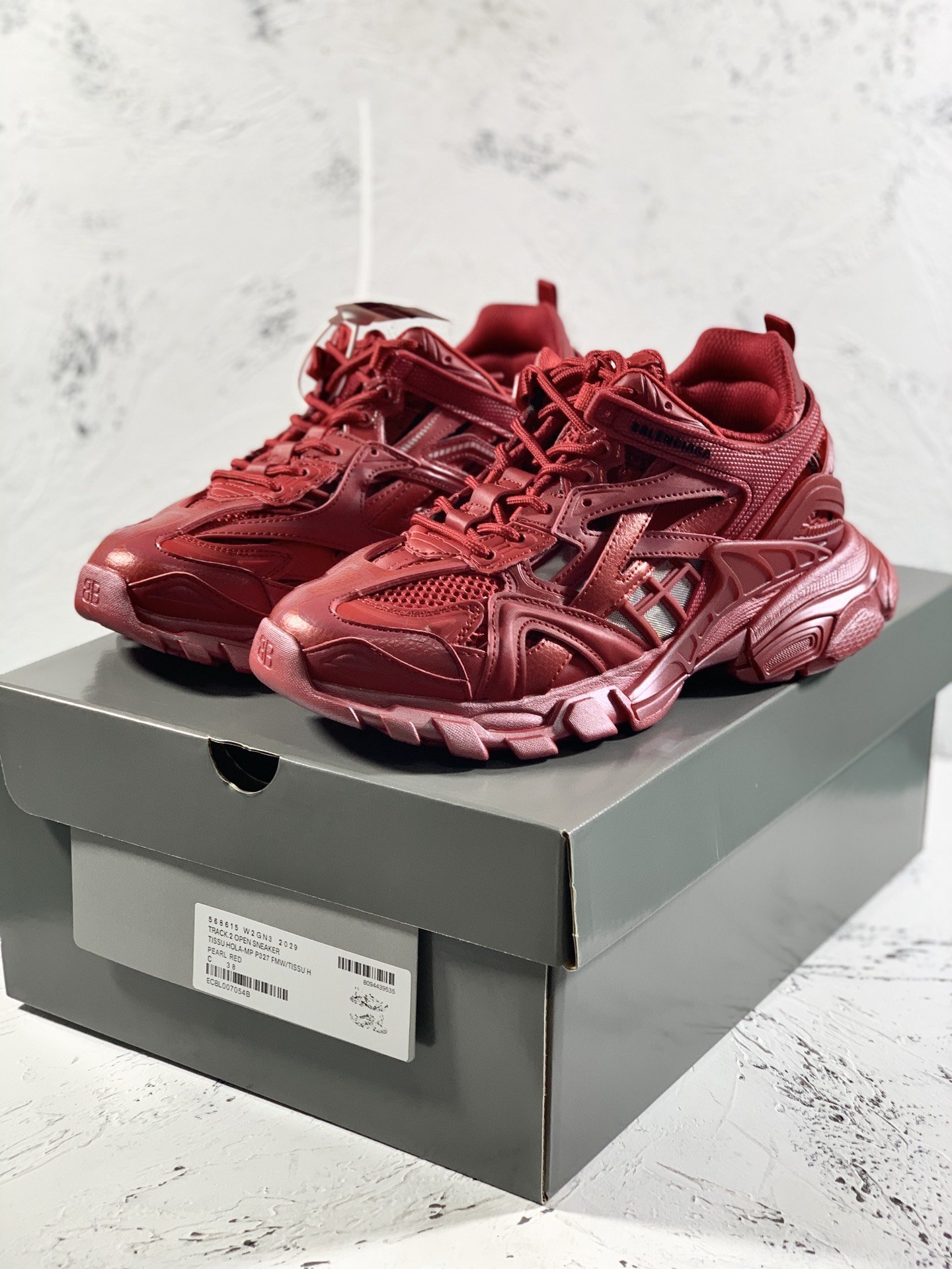 Balenciaga Track.2 Clear Sole Trainers Red For Women - Soul Replicas