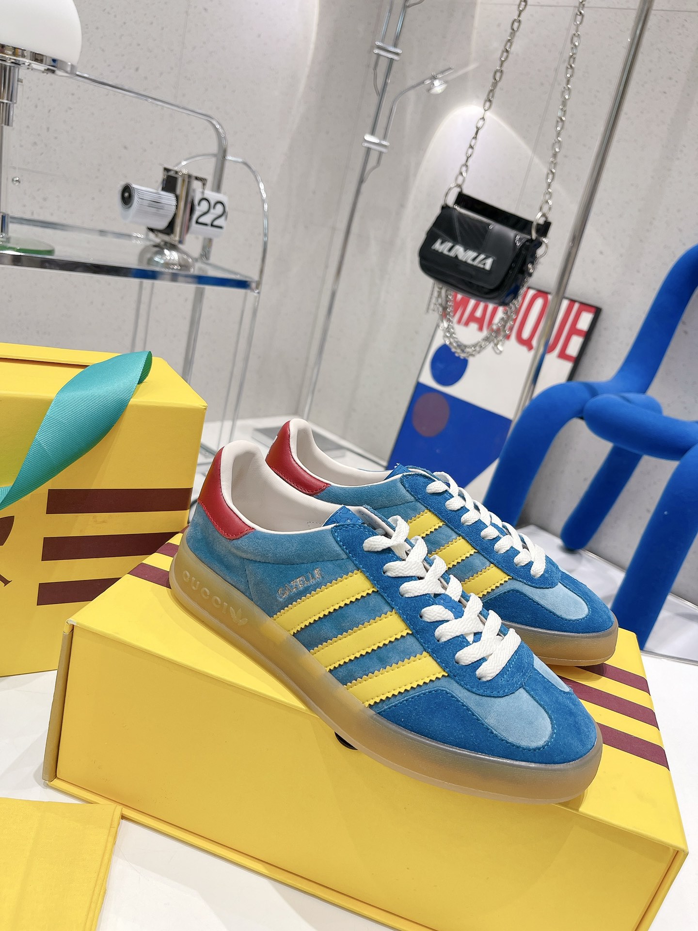 Gucci x Adidas Women's Gazelle Sneaker Blue For Women Gucci - Soul Replicas