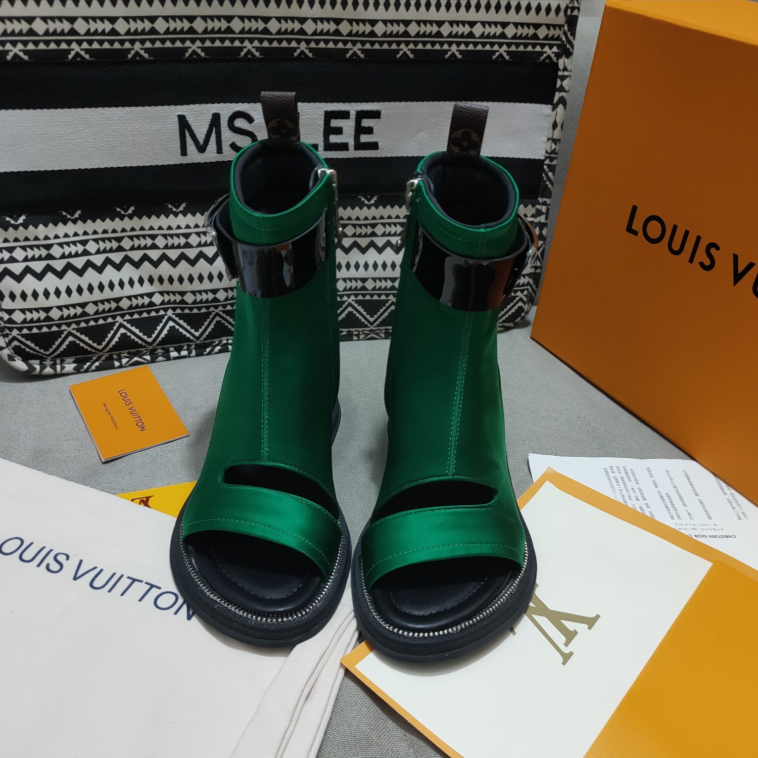 Louis Vuitton Women's Moonlight Ankle Boot Green For Women LV 1AA0IT - Soul Replicas