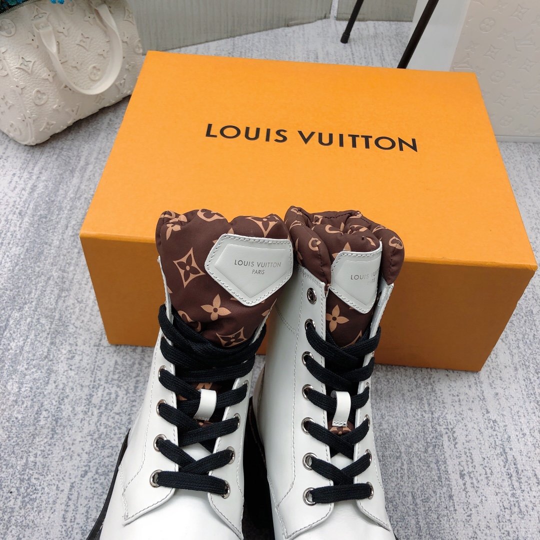 Louis Vuitton LV Beaubourg Ankle Boot White For Women LV - Soul Replicas