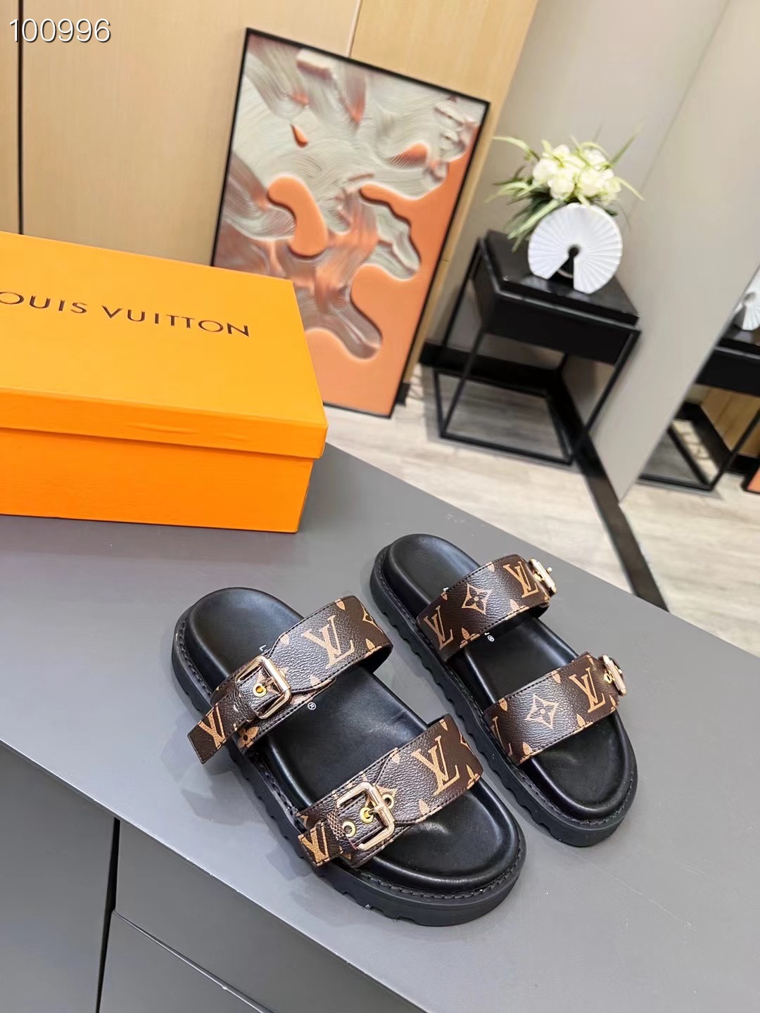 Louis Vuitton Women's Bom Dia Flat Mule Brown For Women LV 1A3R5O - Soul Replicas