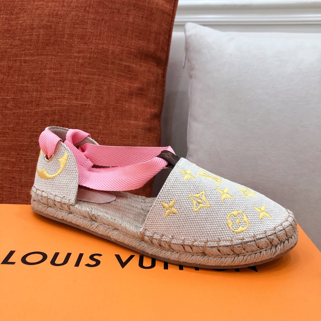 Louis Vuitton Women's Starboard Flat Espadrille Yellow For Women LV - Soul Replicas