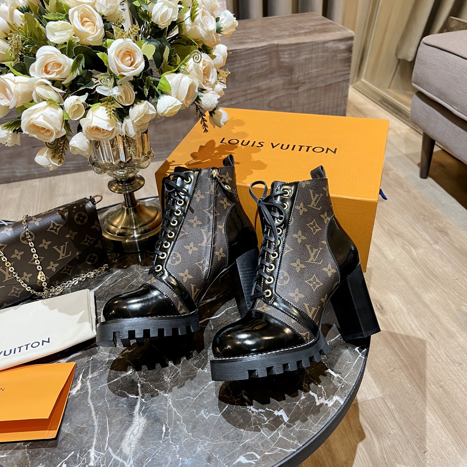 Louis Vuitton Women's Star Trail Ankle Boot Brown For Women LV - Soul Replicas