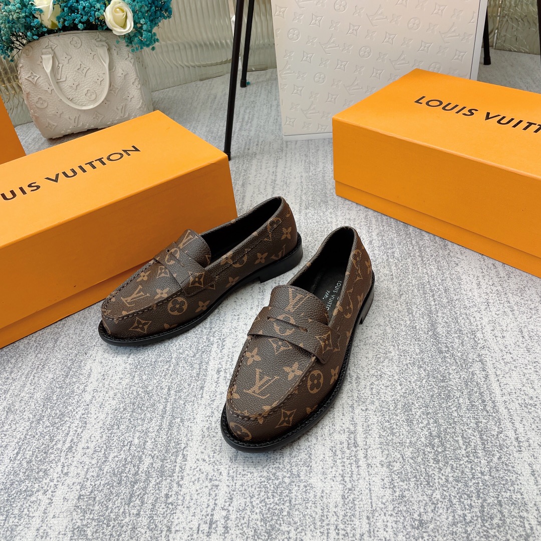 Louis Vuitton Women's Chess Flat Loafe Cacao Brown  For Women LV 1AA1XZ - Soul Replicas