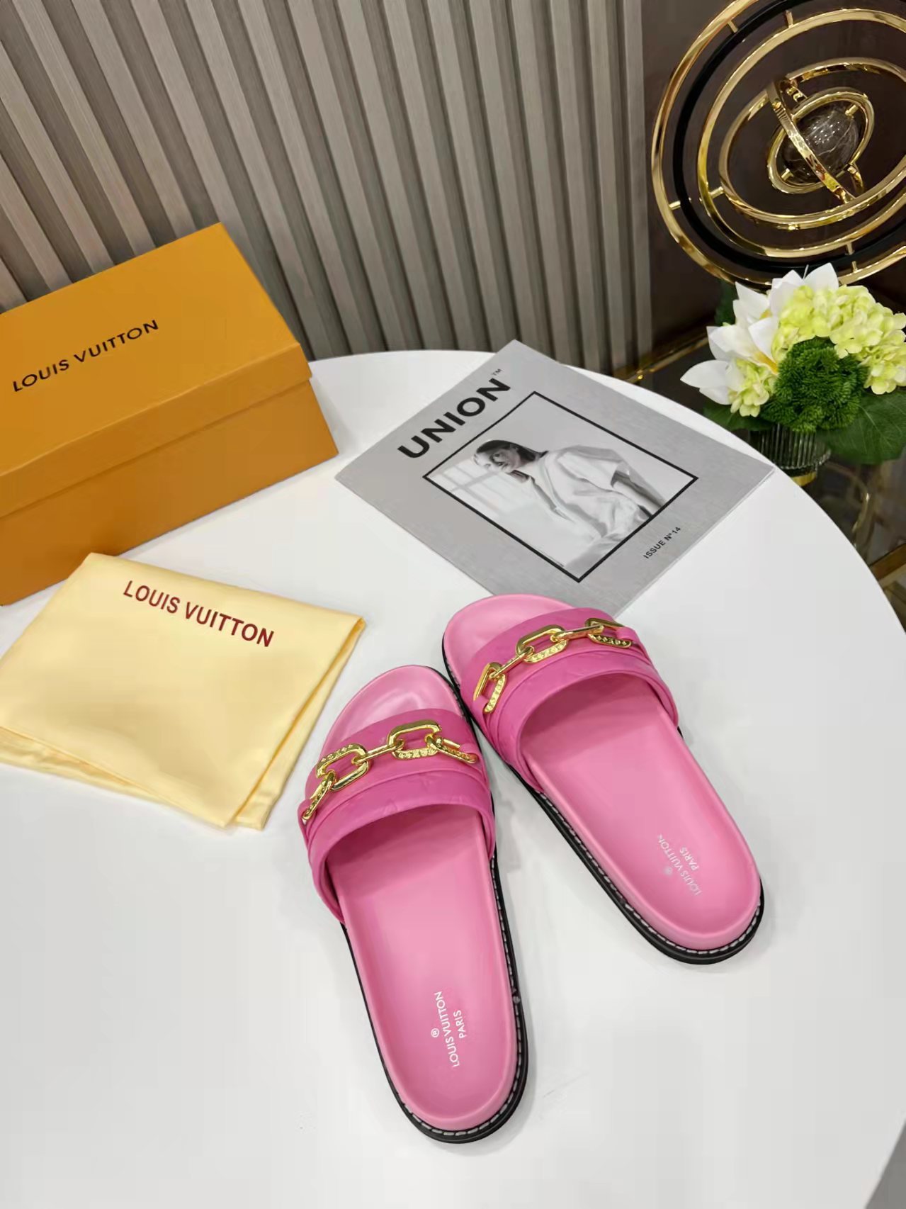 Louis Vuitton Sunset Flat Comfort Mule Pink For Women LV 1A9RAW - Soul Replicas