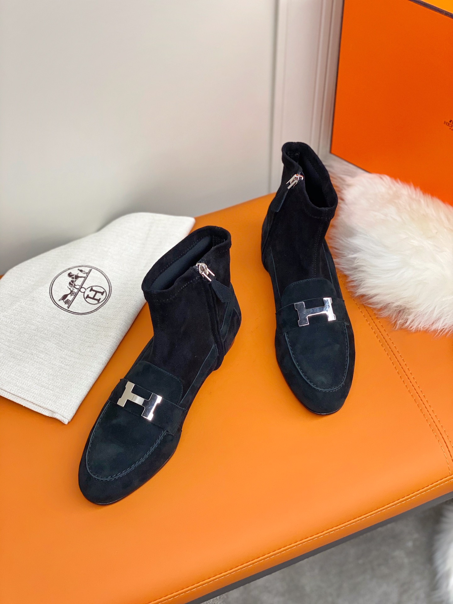 Hermes  Saint-Honore Ankle Boots Black For Women - Soul Replicas