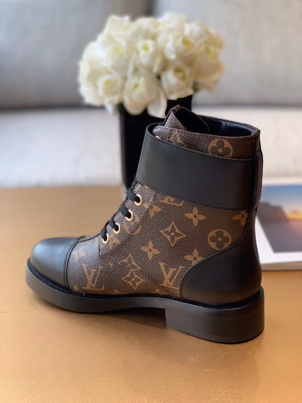 Louis Vuitton Wonderland Flat Ranger Patent Monogram Material Black/Brown For Women LV 1A2Q3N - Soul Replicas
