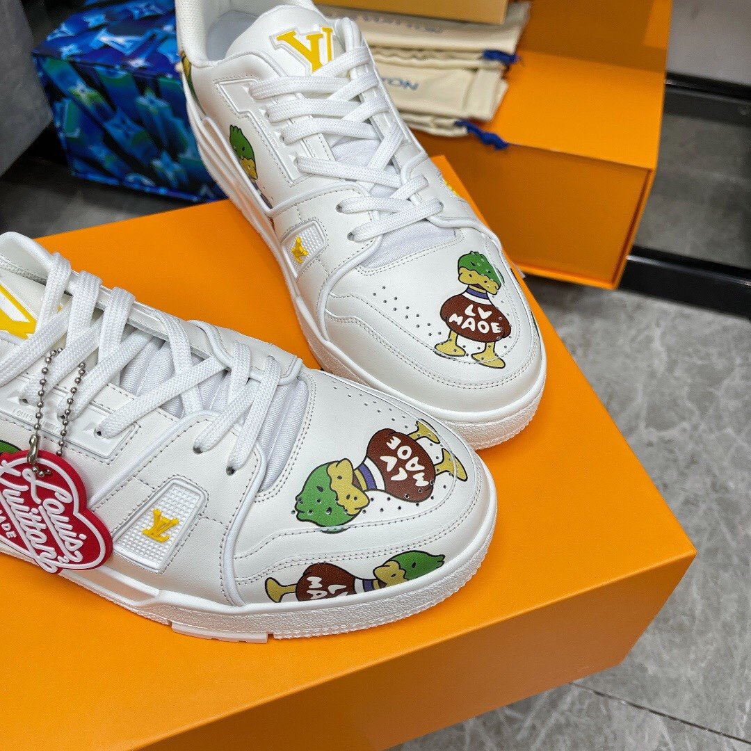 Louis Vuitton Trainer Sneaker White By Virgil Abloh For Women LV 1A9JC5 - Soul Replicas