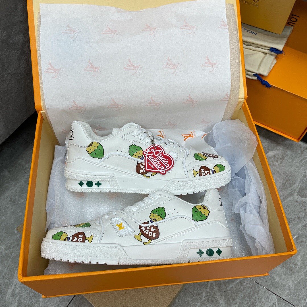 Louis Vuitton Trainer Sneaker White By Virgil Abloh For Women LV 1A9JC5 - Soul Replicas