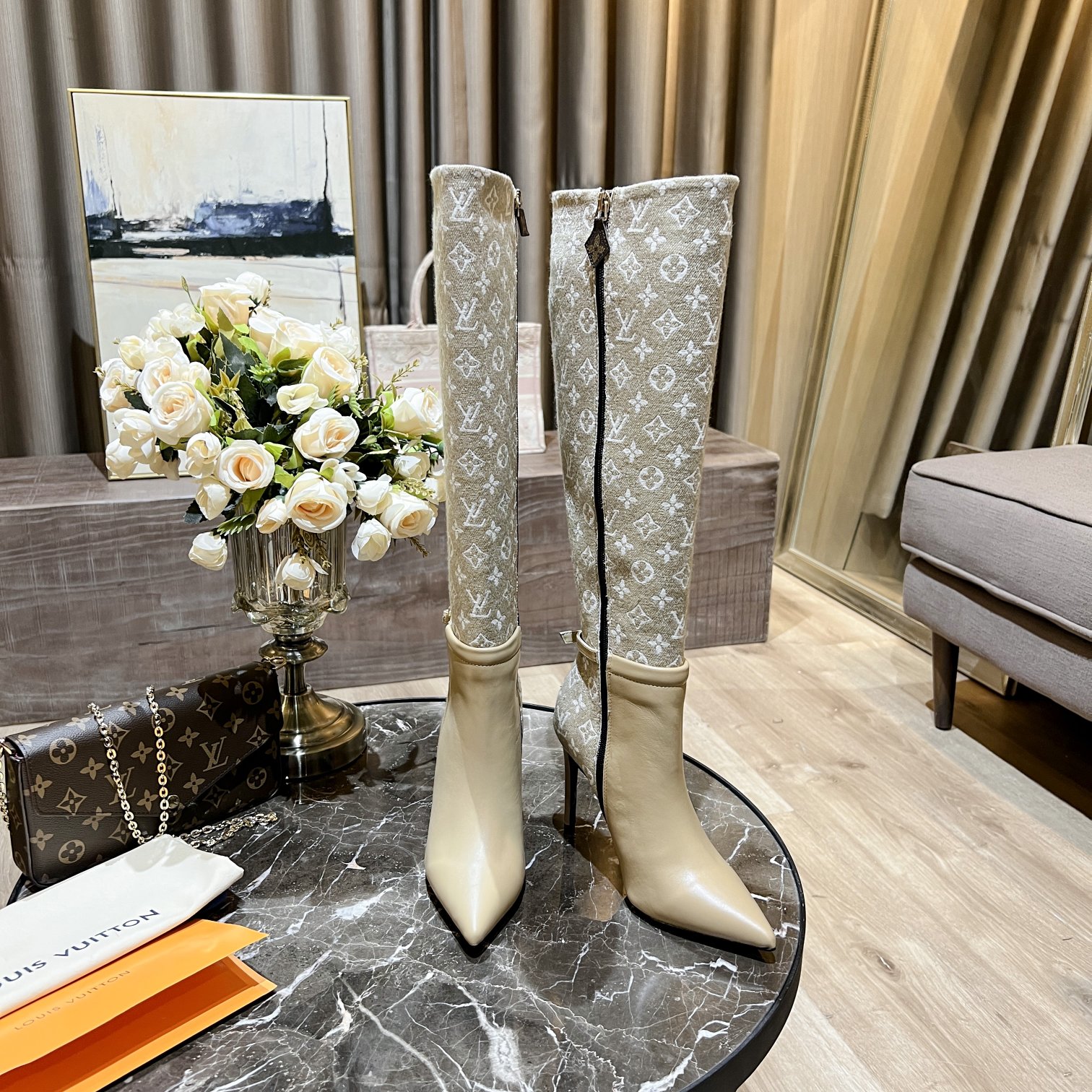 Louis Vuitton Women's Bottine Silhouette Beige For Women LV - Soul Replicas