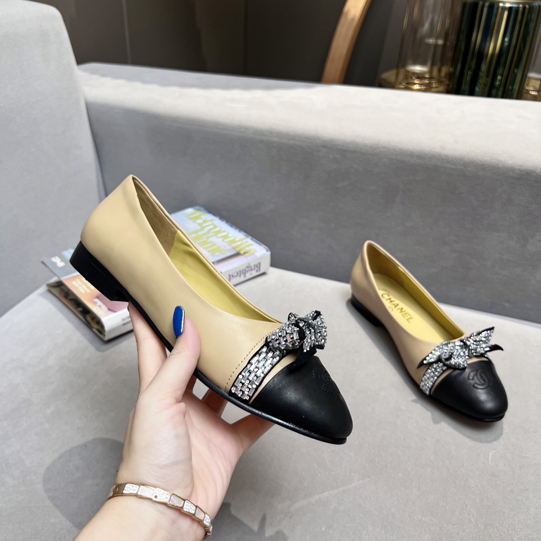 Chanel Women's Ballerinas Yellow For Women - Soul Replicas