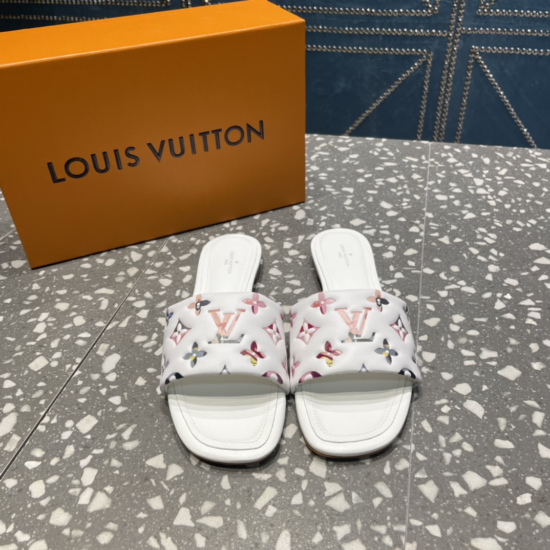 Louis Vuitton Women's Revival Flat Mule White For Women LV 1AAORE - Soul Replicas