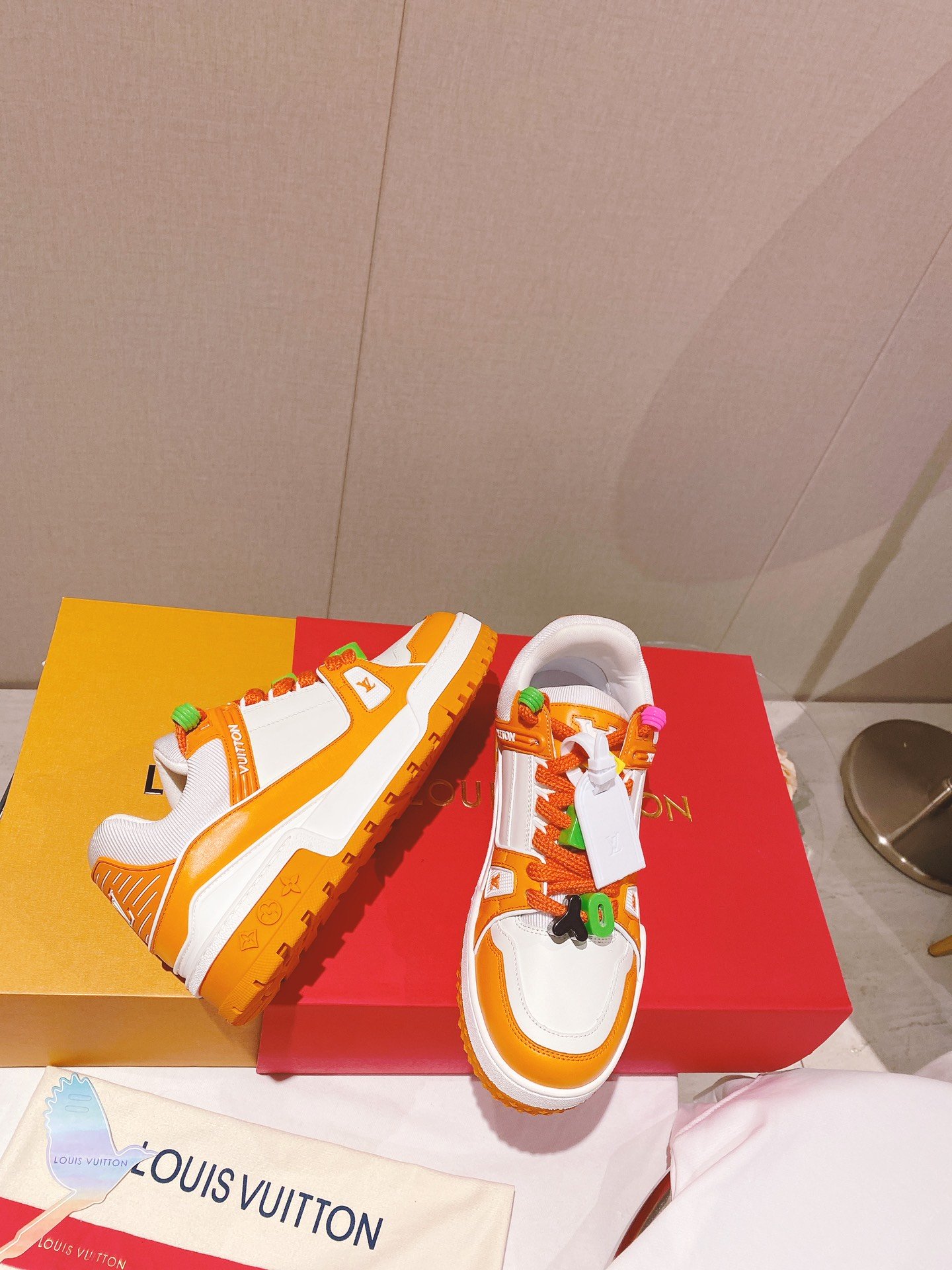 Louis Vuitton Women's LV Trainer Sneaker Orange For Women LV - Soul Replicas