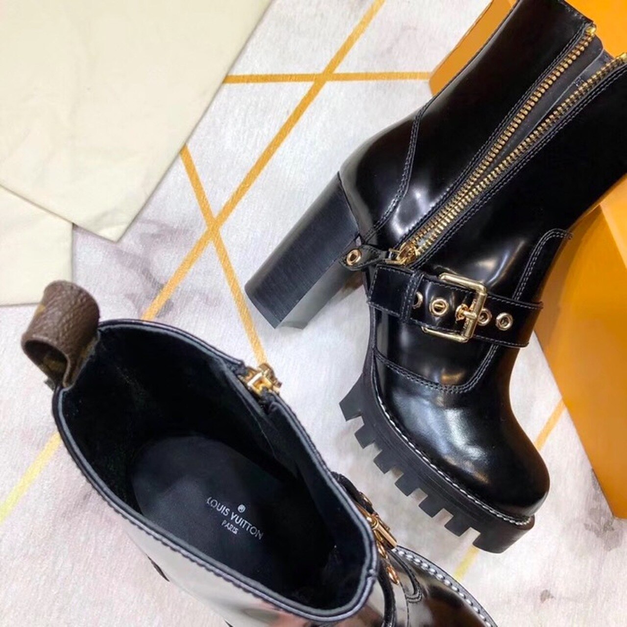 Louis Vuitton Star Trail Ankle Buckle Boot Black For Women LV - Soul Replicas