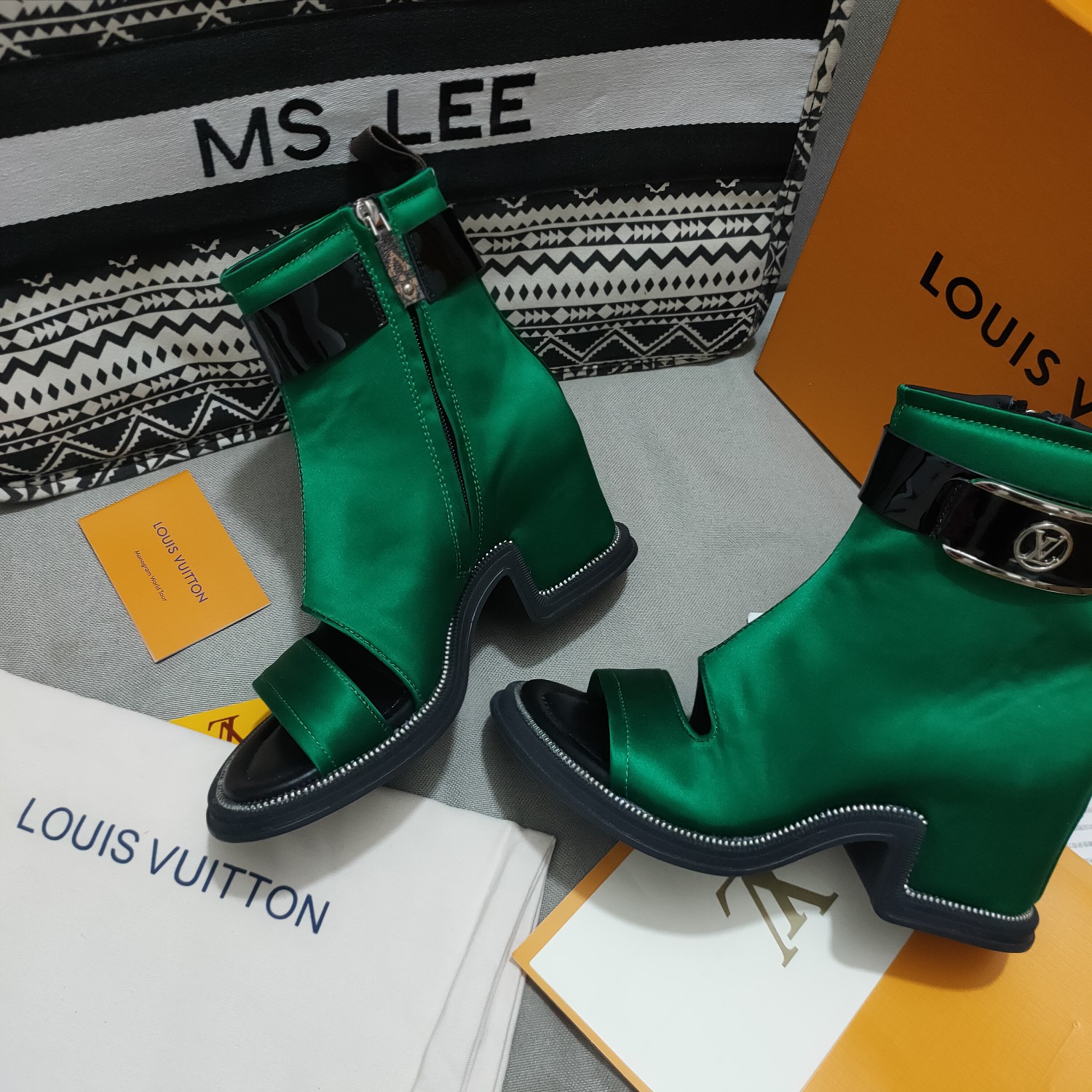 Louis Vuitton Women's Moonlight Ankle Boot Green For Women LV 1AA0IT - Soul Replicas