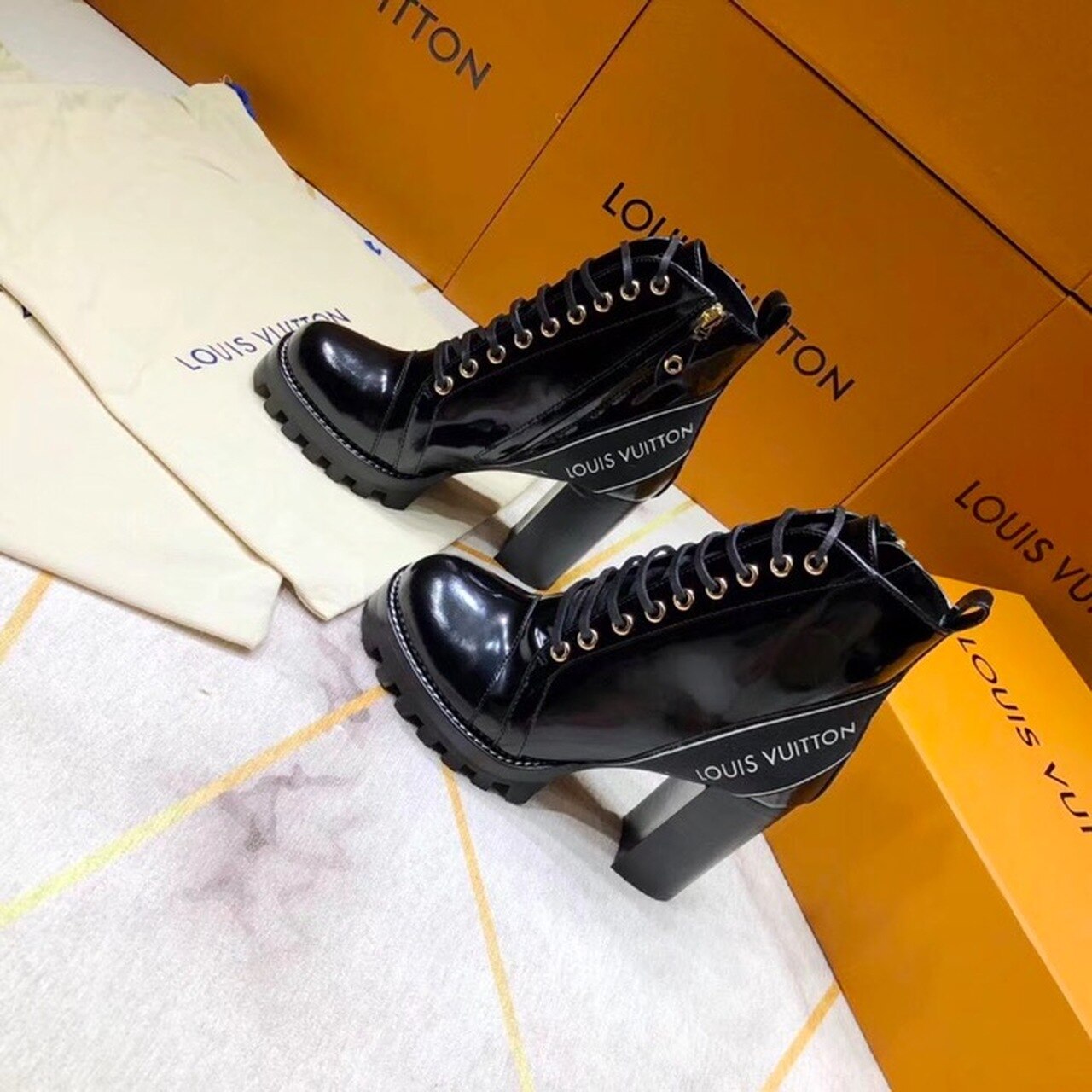 Louis Vuitton Star Trail Ankle Boot Black For Women LV - Soul Replicas