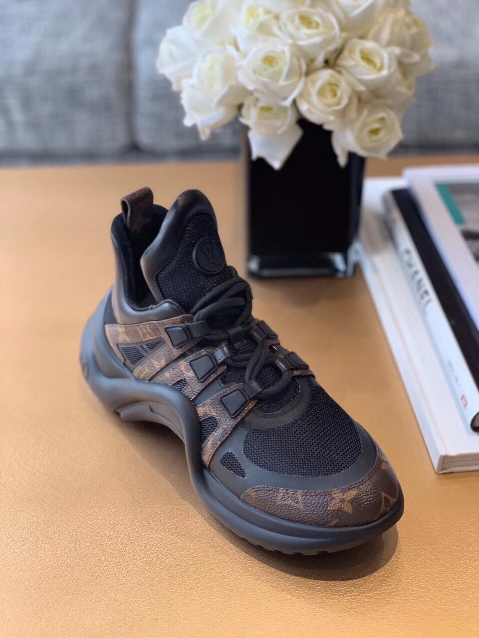 Louis Vuitton Archlight Sneakers Calfskin Leather Fall/Winter 2019 Collection 1A589P Black/Brown - Soul Replicas