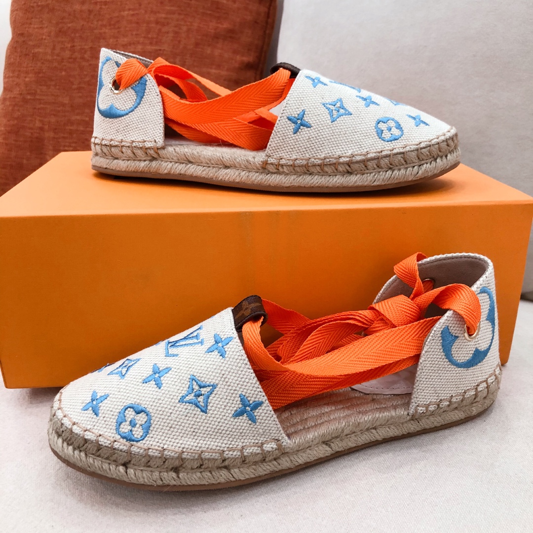 Louis Vuitton Women's Starboard Flat Espadrille Blue For Women LV - Soul Replicas