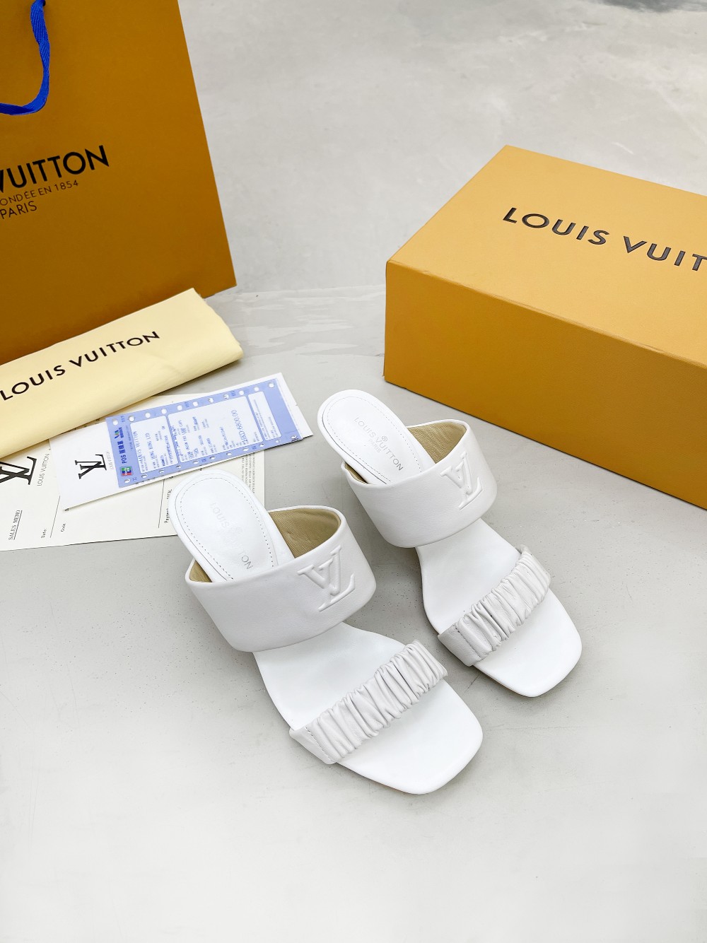 Louis Vuitton Women's Drapy Mule White For Women LV - Soul Replicas